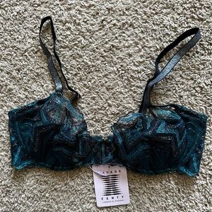 Savage X Fenty Black and Blue Lace Bra